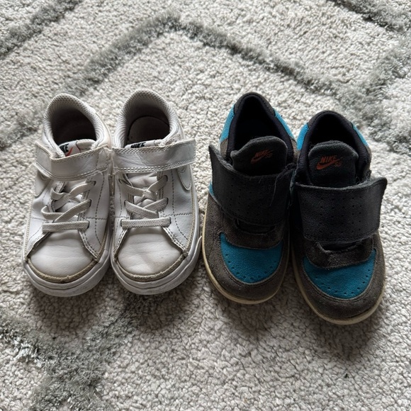 Nike sneakers bundle SB gray blue and white pair Velcro closure toddler boys 7 - Picture 2 of 7